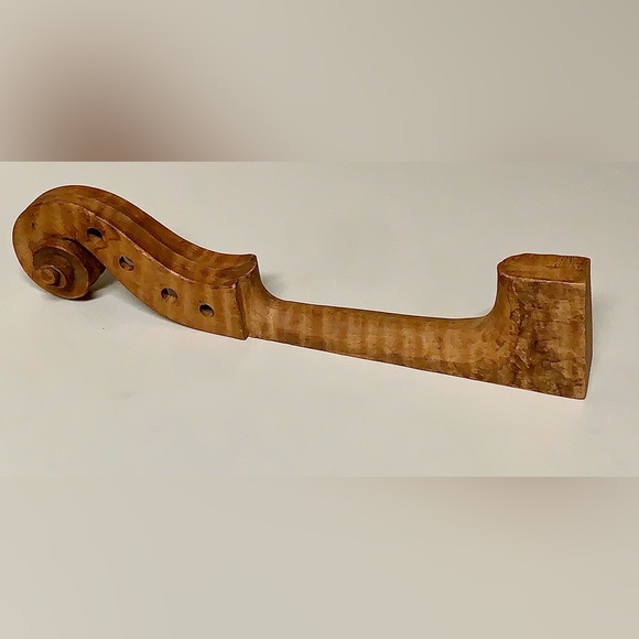 Vintage Artisan Luthier Crafted Hardwood Violin Fiddle Neck Head Raw - Picture 6 of 16